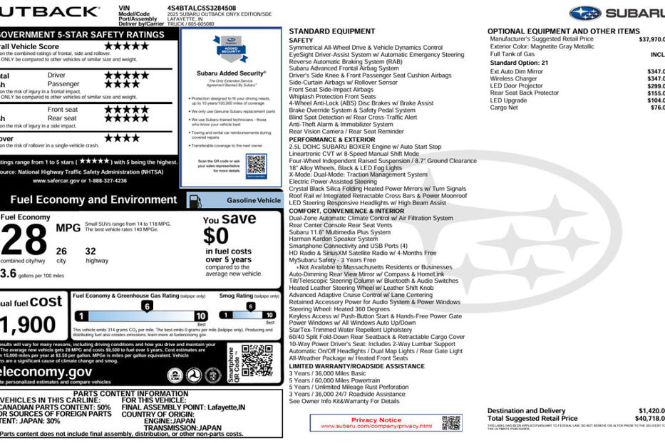 Продам Subaru Outback Onyx Edition 2025 года в Киеве