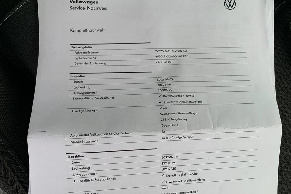 Продам Volkswagen e-Golf 35.8 kWh (136 к.с.) 2019 года в Львове