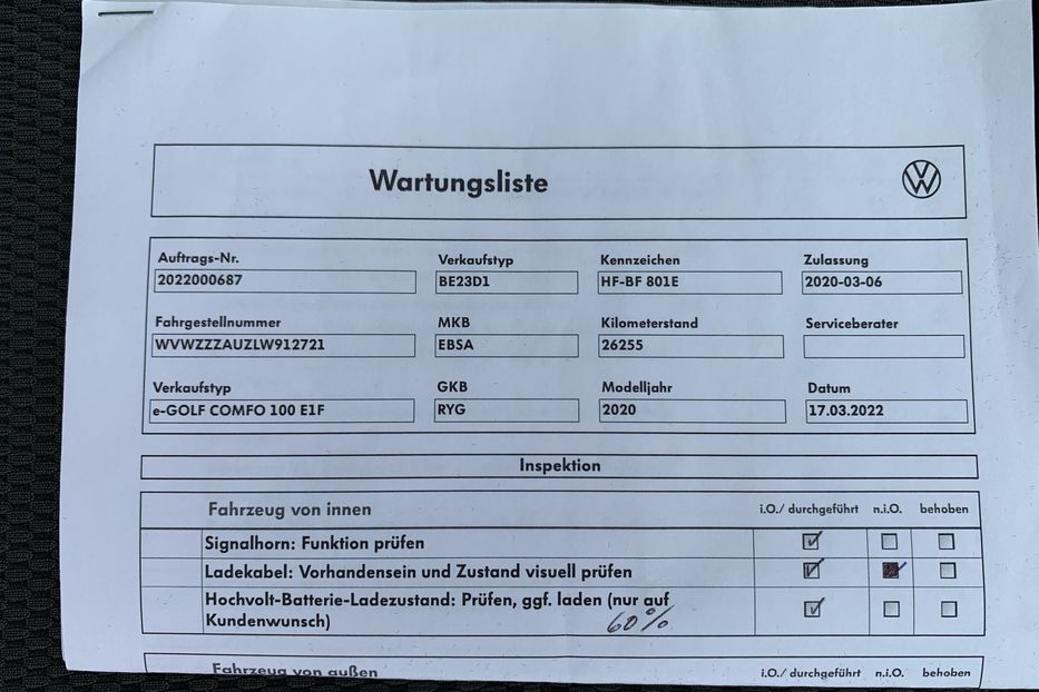 Продам Volkswagen e-Golf 35.8 kWh 136 к.с. 2020 года в Львове