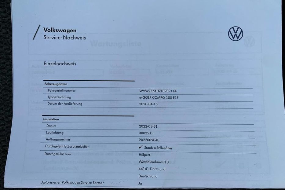 Продам Volkswagen e-Golf 35.8 kWh 100 кВт/136 к.с. 2020 года в Львове