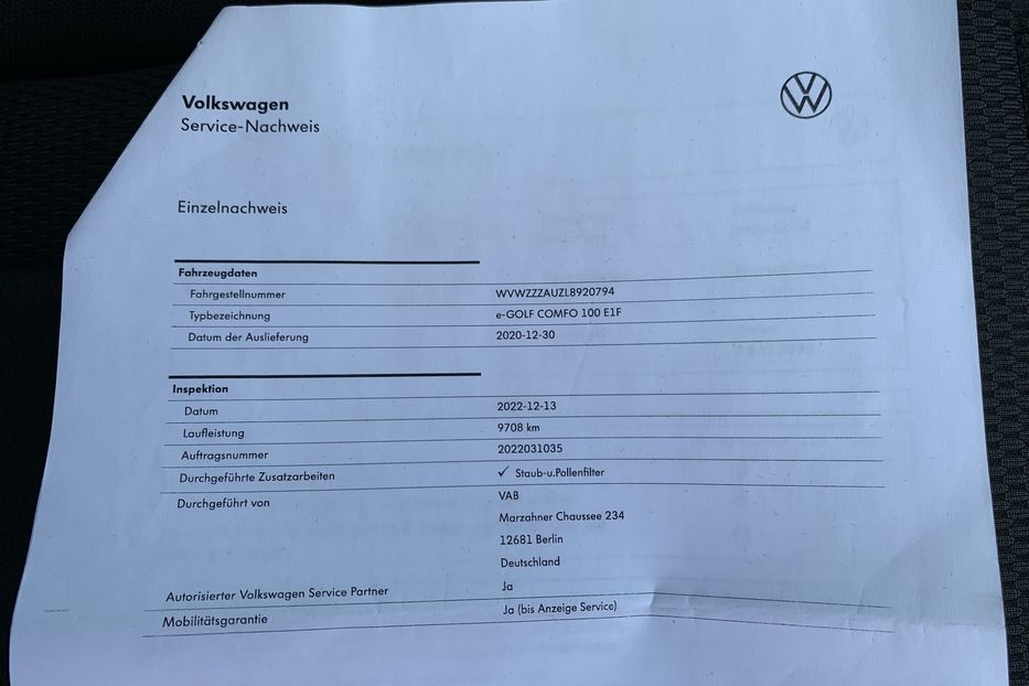 Продам Volkswagen e-Golf Адаптивнийкруїз,Cockpit+Колеса 2020 года в Львове