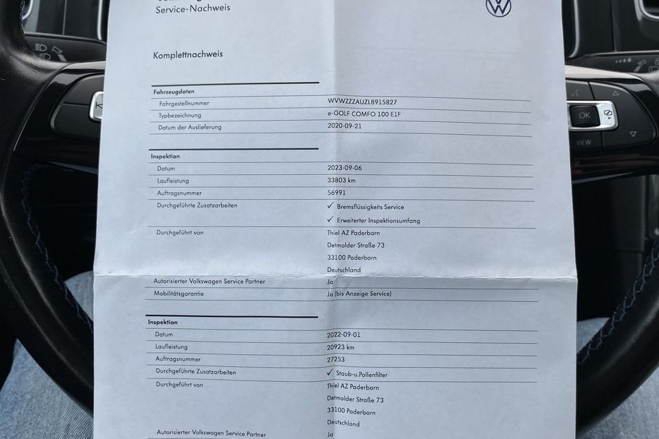 Продам Volkswagen e-Golf 35.8 kWh136к.с. БЕЗКЛЮЧ,КОКПІТ 2020 года в Львове