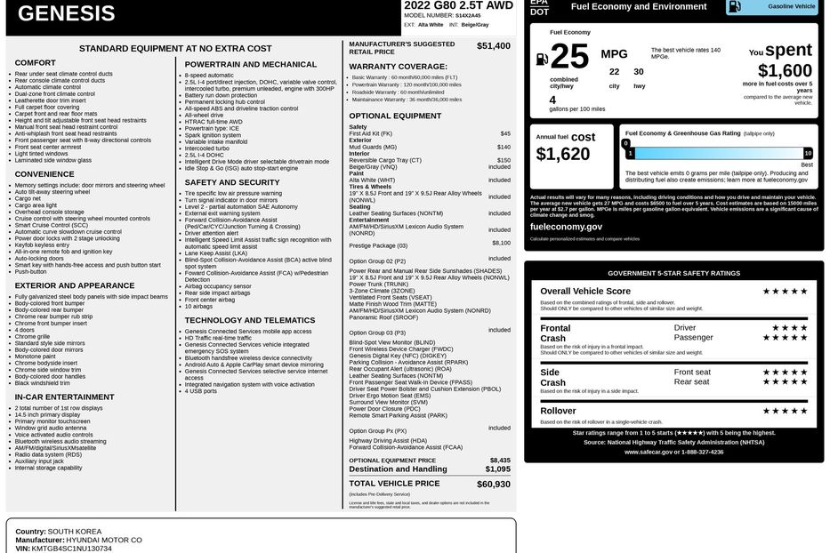 Продам Hyundai R Genesis G80 2022 года в Черновцах
