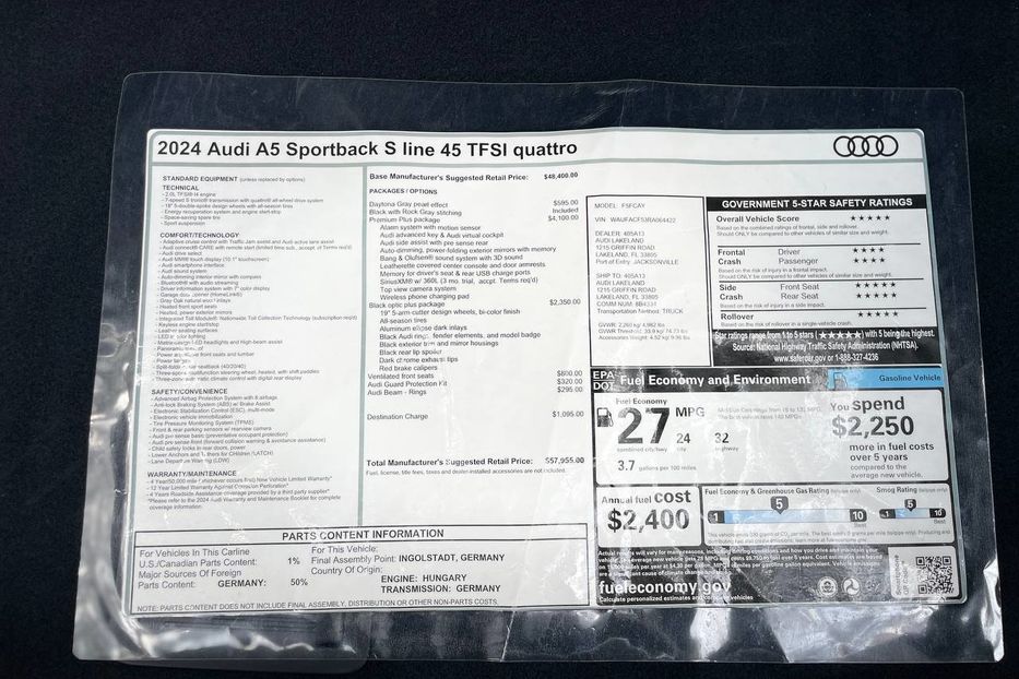 Продам Audi A5 Sportback PremiumPlus, 265 сил 2024 года в Киеве